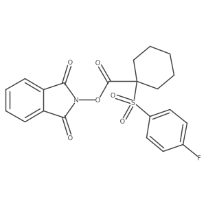 1,3-dioxo-2,3-dihydro-1H-isoindol-2-yl 1-(4-fluorobenzenesulfonyl)cyclohexane-1-carboxylate Structure