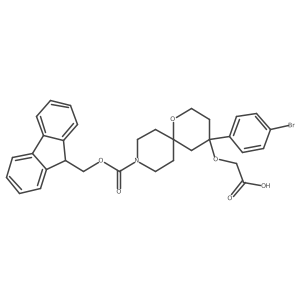 2-{[4-(4-bromophenyl)-9-{[(9H-fluoren-9-yl)methoxy]carbonyl}-1-oxa-9-azaspiro[5.5]undecan-4-yl]oxy}acetic acid结构式