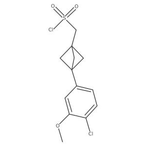 [3-(4-Chloro-3-methoxyphenyl)-1-bicyclo[1.1.1]pentanyl]methanesulfonyl chloride结构式
