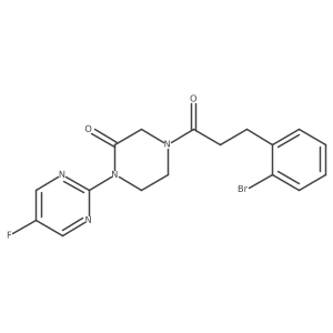 4-[3-(2-Bromophenyl)propanoyl]-1-(5-fluoropyrimidin-2-yl)piperazin-2-one Structure