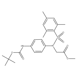 methyl 2-[N-(4-{[(tert-butoxy)carbonyl]amino}phenyl)-2,4,6-trimethylbenzenesulfonamido]acetate结构式