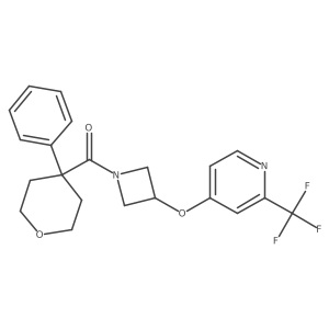 4-{[1-(4-Phenyloxane-4-carbonyl)azetidin-3-yl]oxy}-2-(trifluoromethyl)pyridine结构式