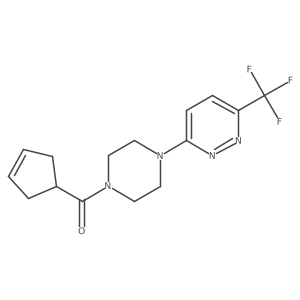 3-[4-(Cyclopent-3-ene-1-carbonyl)piperazin-1-yl]-6-(trifluoromethyl)pyridazine结构式