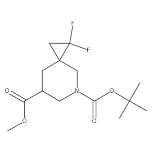 5-(Tert-butyl) 7-methyl 1,1-difluoro-5-azaspiro[2.5]octane-5,7-dicarboxylate结构式