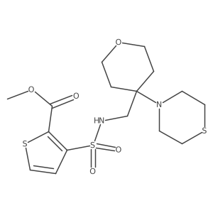 Methyl 3-({[4-(thiomorpholin-4-yl)oxan-4-yl]methyl}sulfamoyl)thiophene-2-carboxylate Structure