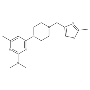 N,N,4-trimethyl-6-{4-[(2-methyl-1,3-thiazol-4-yl)methyl]piperazin-1-yl}pyrimidin-2-amine结构式
