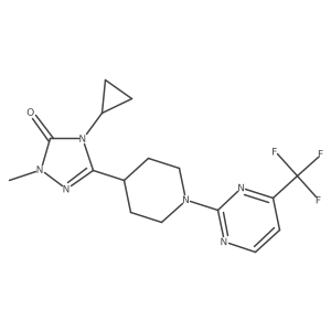 4-cyclopropyl-1-methyl-3-{1-[4-(trifluoromethyl)pyrimidin-2-yl]piperidin-4-yl}-4,5-dihydro-1H-1,2,4-triazol-5-one Structure
