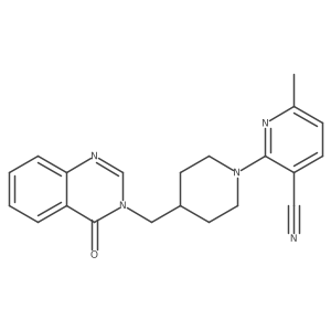 6-Methyl-2-{4-[(4-oxo-3,4-dihydroquinazolin-3-yl)methyl]piperidin-1-yl}pyridine-3-carbonitrile结构式