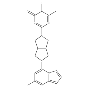 5-fluoro-6-methyl-2-[2-(5-methylpyrazolo[1,5-a]pyrimidin-7-yl)-1,3,3a,4,6,6a-hexahydropyrrolo[3,4-c]pyrrol-5-yl]-5H-pyrimidin-4-one结构式