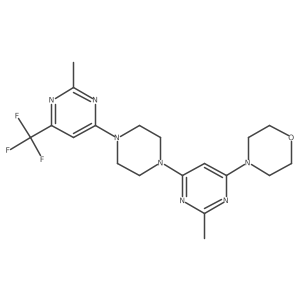 4-(2-Methyl-6-{4-[2-methyl-6-(trifluoromethyl)pyrimidin-4-yl]piperazin-1-yl}pyrimidin-4-yl)morpholine Structure