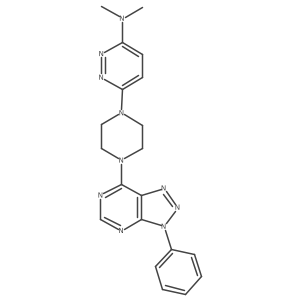N,N-dimethyl-6-(4-{3-phenyl-3H-[1,2,3]triazolo[4,5-d]pyrimidin-7-yl}piperazin-1-yl)pyridazin-3-amine结构式