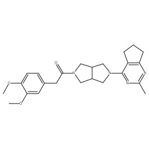 2-(3,4-dimethoxyphenyl)-1-(5-{2-methyl-5H,6H,7H-cyclopenta[d]pyrimidin-4-yl}-octahydropyrrolo[3,4-c]pyrrol-2-yl)ethan-1-one结构式