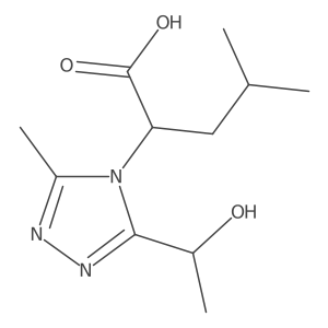 2-(3-(1-Hydroxyethyl)-5-methyl-4H-1,2,4-triazol-4-yl)-4-methylpentanoic acid结构式