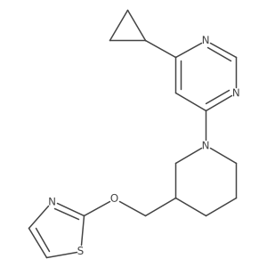 4-Cyclopropyl-6-{3-[(1,3-thiazol-2-yloxy)methyl]piperidin-1-yl}pyrimidine Structure