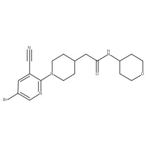 2-[1-(5-bromo-3-cyanopyridin-2-yl)piperidin-4-yl]-N-(oxan-4-yl)acetamide结构式