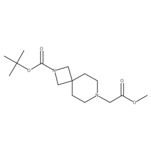 Tert-butyl 7-(2-methoxy-2-oxoethyl)-2,7-diazaspiro[3.5]nonane-2-carboxylate结构式