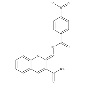 (2Z)-2-[(4-Nitrobenzoyl)hydrazinylidene]chromene-3-carboxamide Structure