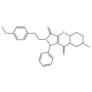 7-chloro-2-[2-(4-methoxyphenyl)ethyl]-1-phenyl-4a,5,6,7,8,8a-hexahydro-1H-chromeno[2,3-c]pyrrole-3,9-dione Structure