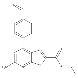 Ethyl 2-amino-4-(4-formyl-phenyl)-thieno[2,3-d]pyrimidine-6-carboxylate Structure
