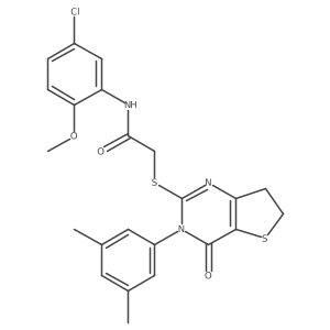 N-(5-chloro-2-methoxyphenyl)-2-((3-(3,5-dimethylphenyl)-4-oxo-3,4,6,7-tetrahydrothieno[3,2-d]pyrimidin-2-yl)thio)acetamide结构式