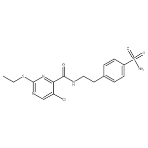 5-chloro-2-(ethylsulfanyl)-N-[2-(4-sulfamoylphenyl)ethyl]pyrimidine-4-carboxamide Structure