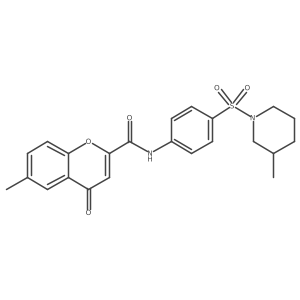 6-methyl-N-{4-[(3-methylpiperidin-1-yl)sulfonyl]phenyl}-4-oxo-4H-chromene-2-carboxamide Structure