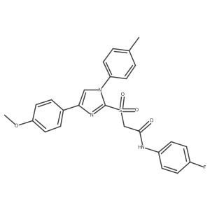 N-(4-fluorophenyl)-2-{[4-(4-methoxyphenyl)-1-(4-methylphenyl)-1H-imidazol-2-yl]sulfonyl}acetamide结构式