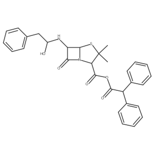Acetic acid, diphenyl-, anhydride with penicillin G结构式