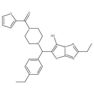 (4-((2-Ethyl-6-hydroxythiazolo[3,2-b][1,2,4]triazol-5-yl)(4-ethylphenyl)methyl)piperazin-1-yl)(furan-2-yl)methanone Structure
