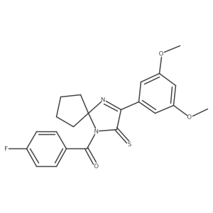3-(3,5-Dimethoxyphenyl)-1-(4-fluorobenzoyl)-1,4-diazaspiro[4.4]non-3-ene-2-thione结构式