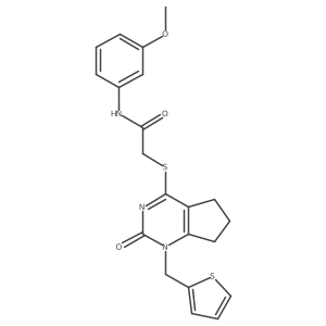 N-(3-methoxyphenyl)-2-((2-oxo-1-(thiophen-2-ylmethyl)-2,5,6,7-tetrahydro-1H-cyclopenta[d]pyrimidin-4-yl)thio)acetamide结构式