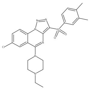 1-[7-Chloro-3-(3,4-dimethylbenzenesulfonyl)-[1,2,3]triazolo[1,5-A]quinazolin-5-YL]-4-ethylpiperazine结构式