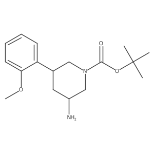Tert-butyl 3-amino-5-(2-methoxyphenyl)piperidine-1-carboxylate结构式