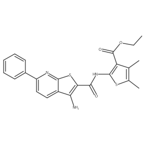 Ethyl 2-(3-amino-6-phenylthieno[2,3-b]pyridine-2-carboxamido)-4,5-dimethylthiophene-3-carboxylate结构式