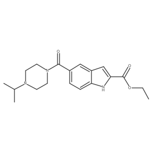 ethyl 5-(4-isopropylpiperazine-1-carbonyl)-1H-indole-2-carboxylate结构式