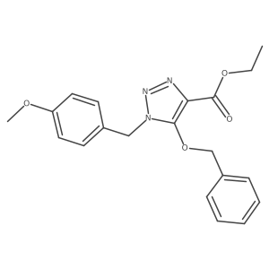 Ethyl 5-(Benzyloxy)-1-(4-methoxybenzyl)-1H-1,2,3-triazole-4-carboxylate结构式