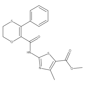 Methyl 4-methyl-2-{[(3-phenyl-5,6-dihydro-1,4-oxathiin-2-yl)carbonyl]amino}-1,3-thiazole-5-carboxylate Structure