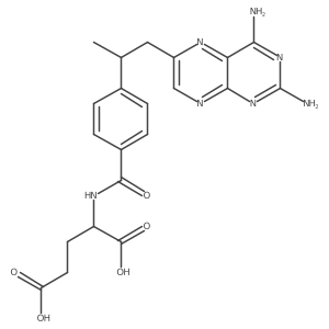 L-Glutamic acid, N-[4-[2-(2,4-diamino-6-pteridinyl)-1-methylethyl]benzoyl]-, (R)- Structure