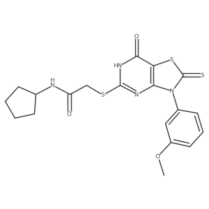 N-cyclopentyl-2-((3-(3-methoxyphenyl)-7-oxo-2-thioxo-2,3,6,7-tetrahydrothiazolo[4,5-d]pyrimidin-5-yl)thio)acetamide Structure