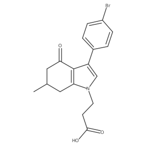 3-[3-(4-bromophenyl)-6-methyl-4-oxo-4,5,6,7-tetrahydro-1H-indol-1-yl]propanoic acid Structure