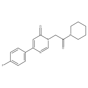 6-(4-Fluorophenyl)-3-[2-oxo-2-(piperidin-1-yl)ethyl]-3,4-dihydropyrimidin-4-one结构式
