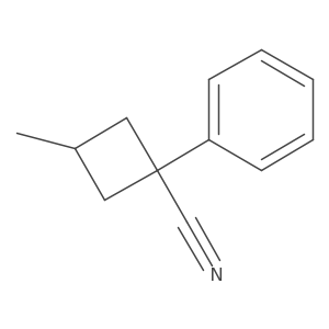 1-Phenyl-3-methylcyclobutanecarbonitrile结构式