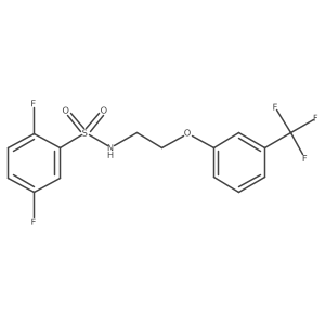 O=S(=O)(NCCOc1cccc(C(F)(F)F)c1)c1cc(F)ccc1F结构式