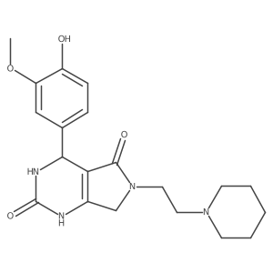 4-(4-hydroxy-3-methoxyphenyl)-6-(2-(piperidin-1-yl)ethyl)-3,4,6,7-tetrahydro-1H-pyrrolo[3,4-d]pyrimidine-2,5-dione Structure