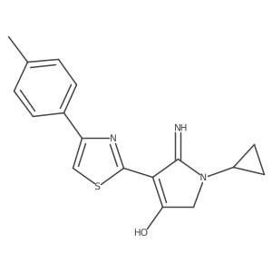 5-Amino-1-cyclopropyl-1,2-dihydro-4-[4-(4-methylphenyl)-2-thiazolyl]-3H-pyrrol-3-one Structure