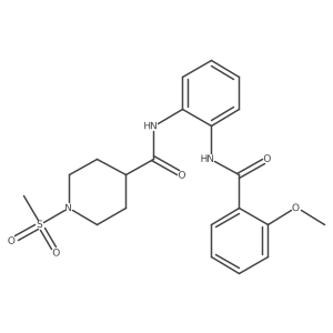 N-(2-(2-methoxybenzamido)phenyl)-1-(methylsulfonyl)piperidine-4-carboxamide结构式