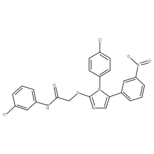 N-(3-chlorophenyl)-2-((1-(4-chlorophenyl)-5-(3-nitrophenyl)-1H-imidazol-2-yl)thio)acetamide Structure