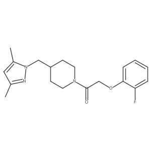 1-(4-((3,5-dimethyl-1H-pyrazol-1-yl)methyl)piperidin-1-yl)-2-(2-fluorophenoxy)ethanone Structure