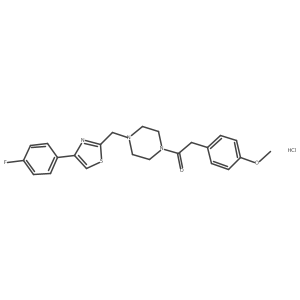 1-(4-((4-(4-Fluorophenyl)thiazol-2-yl)methyl)piperazin-1-yl)-2-(4-methoxyphenyl)ethanone hydrochloride Structure