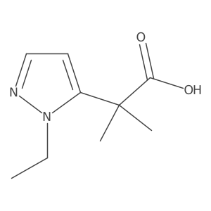 2-(1-ethyl-1H-pyrazol-5-yl)-2-methylpropanoic acid结构式